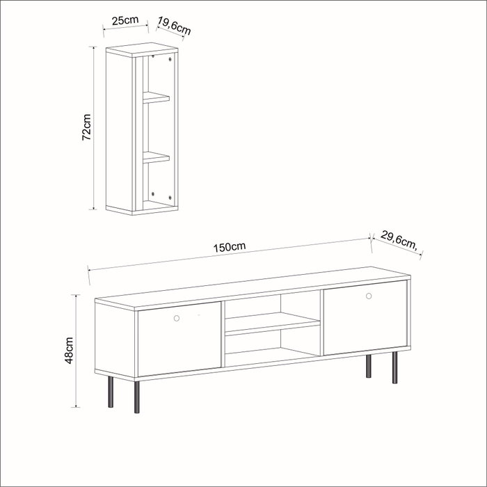 Hanah Home Mueble de TV Blanco